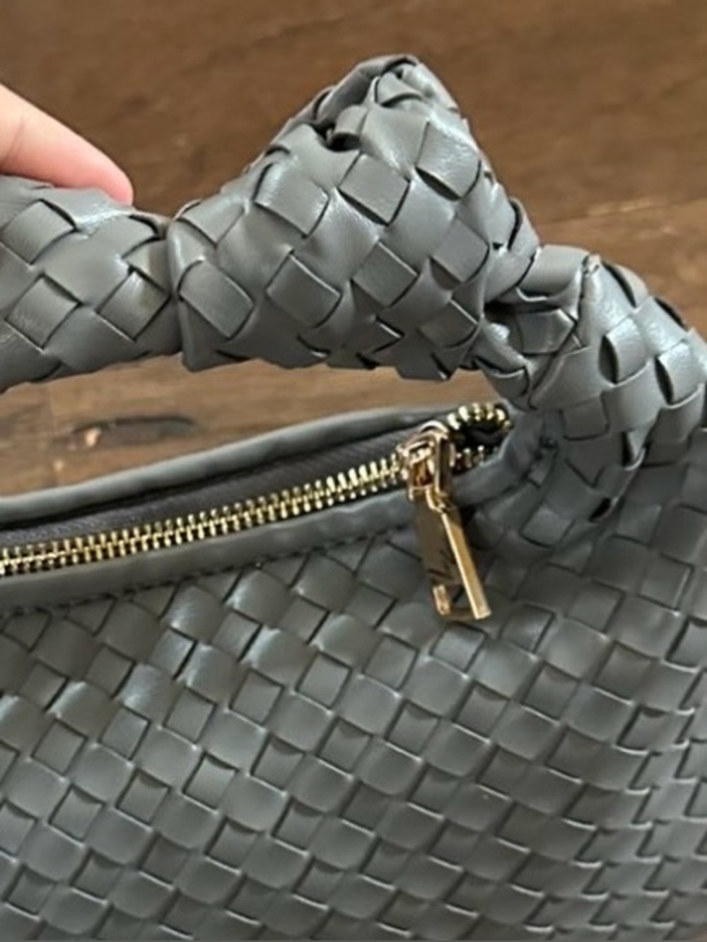 Anthropologie Melie Bianco Mini Brigitte Satchel metallic Gray-NWT - Picture 6 of 11